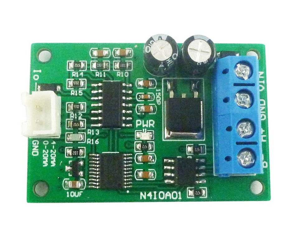 Modbus RS485 RTU D/A converter voor 4-20mA uitgang signaal 12-25VDC JST-XH 2-pin connector N4IOA01